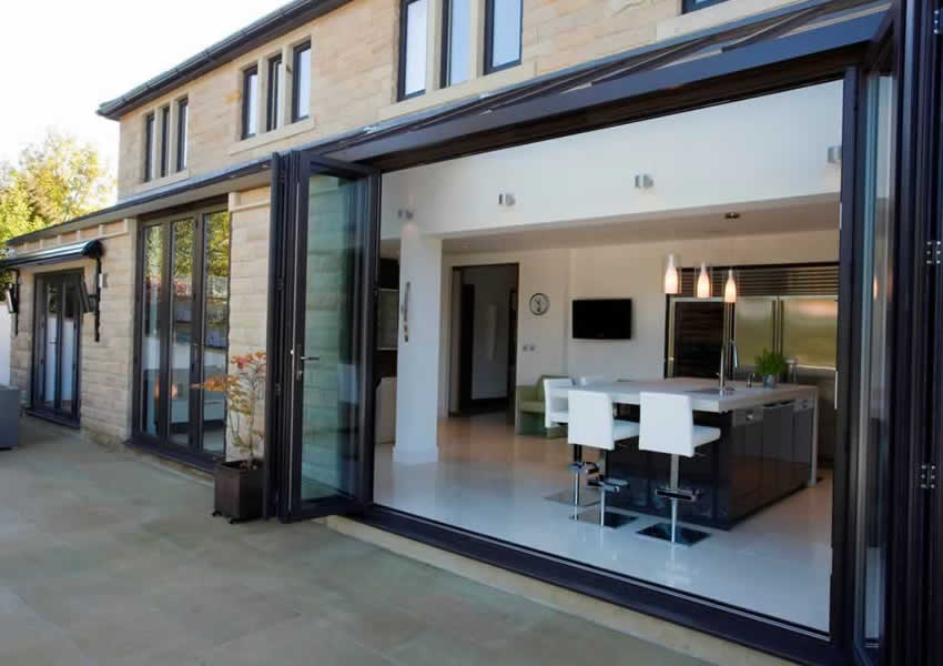 house extension single-storey extension with folding patio doors